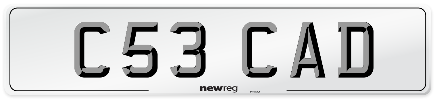 C53 CAD Number Plate from New Reg
